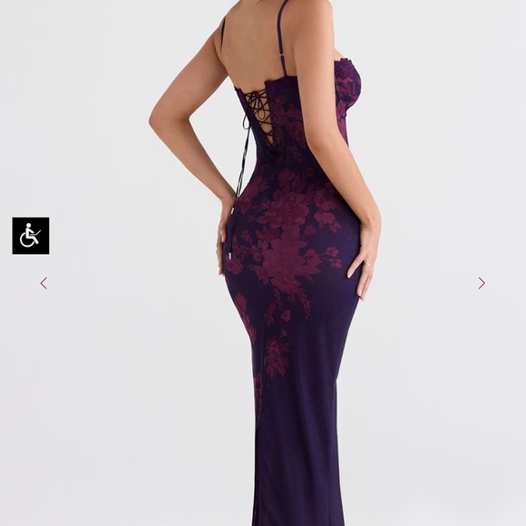 House of CB AIZA Grape Floral Print Maxi Dress - Picture 4 of 7